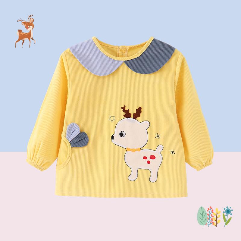 Waterproof Baby Long Sleeve Bib Apron Anti-dirty Toddler Eating Reverse Wear Smock Kids Feeding Coverall for Boys Girls Autumn Winter