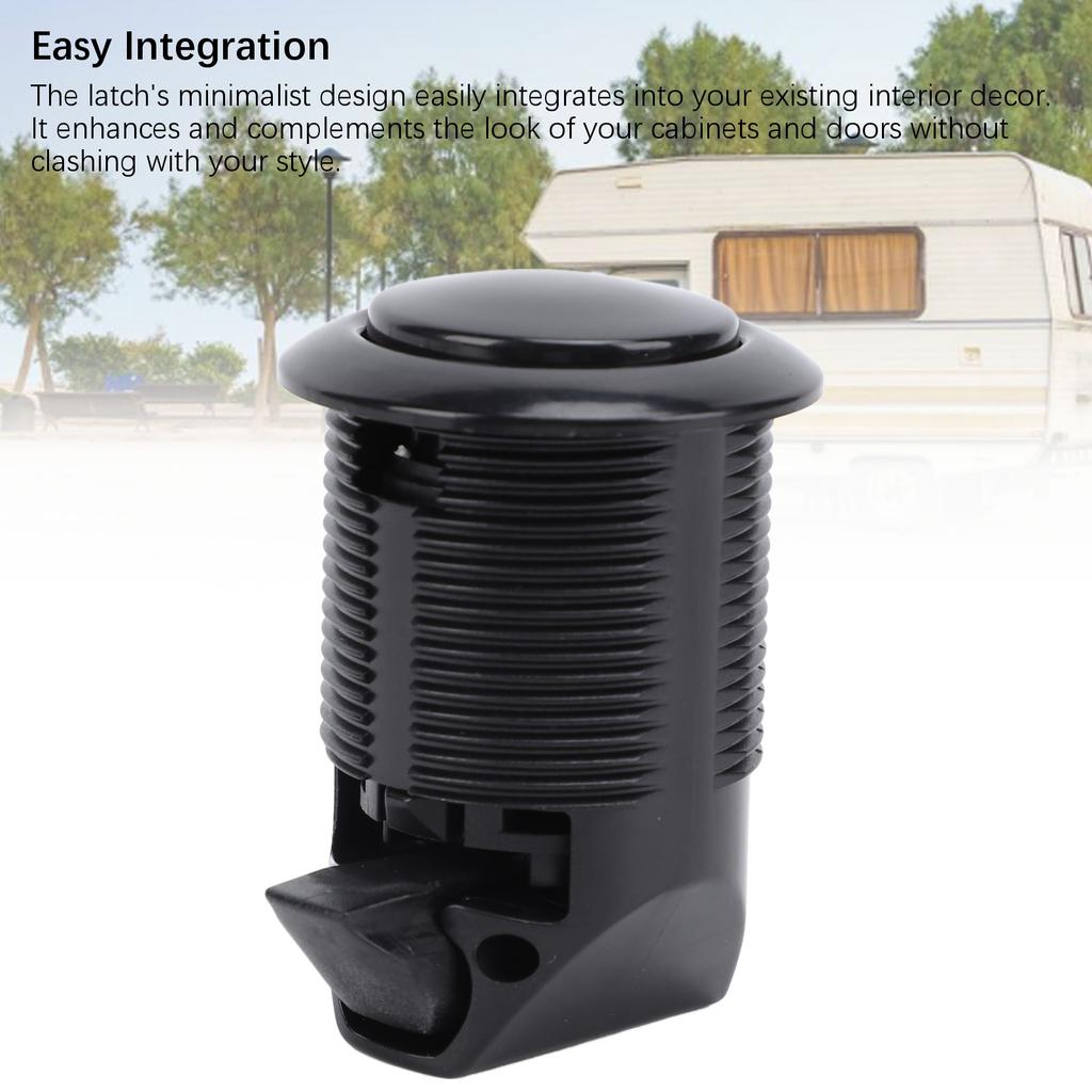 Кнопочная защелка Врезной тип Повышенная безопасность Без ключа Замок для шкафа для автодомов Яхт Автодомов Караванов Черный