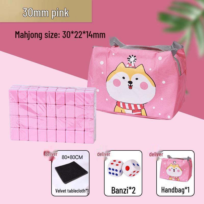 Компактный набор для маджонга: Массивные резные плитки с воробьями, размеры 24 мм и 30 мм, идеально подходят для путешествий и использования в общежитиях