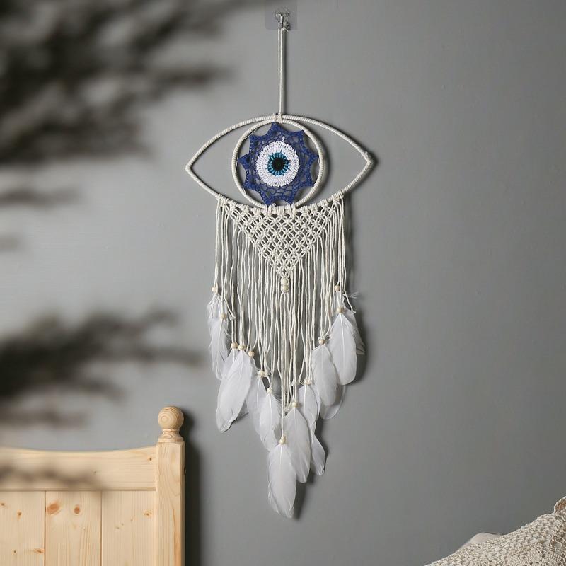 Devil's Eye White Weaving Dreamcatcher Handmade Weaving Dreamcatcher Room Decoration