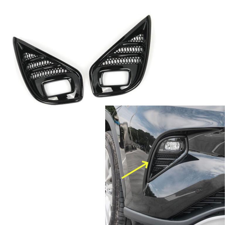 For Toyota Highlander -23 Bright Black ABS Front Bumper Fog Light Cover Trim