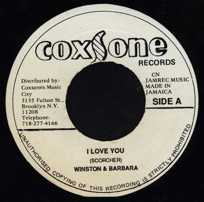 7-дюймовая пластинка BARBARA & WINSTON / THE GAYLADS - I Love You / Red Rose НЕТ Coxsone Records Ямайка Регги, Ска и Даб Б/У
