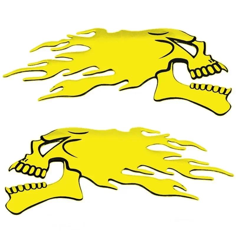 Мода 2шт 3D Серебряный хром призрак мотоцикл автомобиль наклейка стиль украшения наклейки наклейки