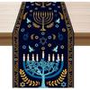XCHI Chanukah Menorah Olive Leaf Doves Six-Pointed Star Hanukkah Table Runner Table Decoration for Party Home Kitchen Dining Holiday Decor 13x72 Inch