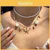 Bohemian Style Seashell Bead Necklace Jewelry With Layered Chain For Female