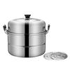 Thickened Stainless Steel Steam Pot Multi Layer Multipurpose Large Stock Cooking Pot for Induction