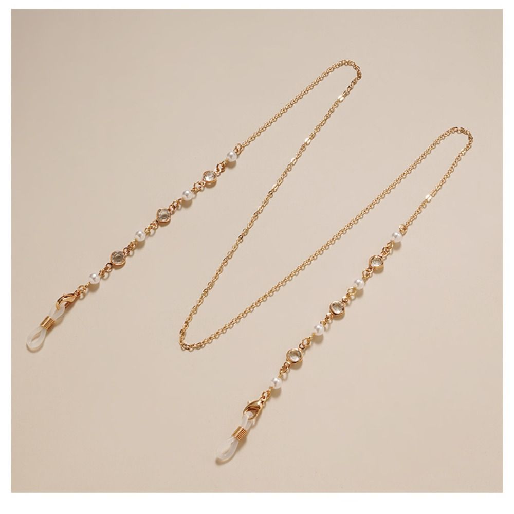 1PC Alloy Eyeglasses Chain Rhinestone Eyewear Holder New Glasses Strap Office Use