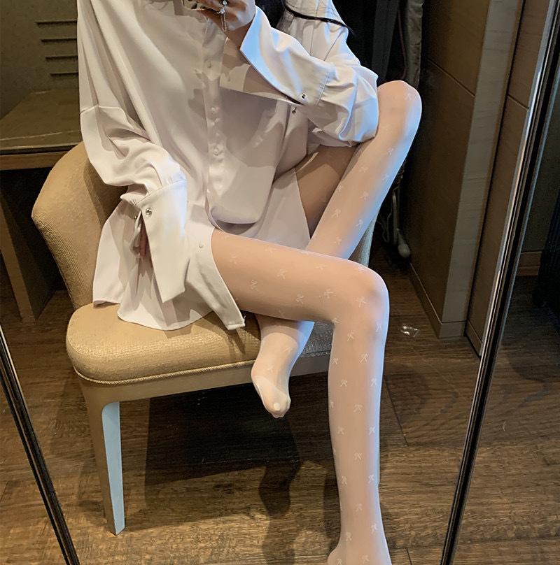 Women's Black Polka Dot Love Heart Ultra-Thin Silk Pantyhose - Spring/Summer Anti-Snag Sexy Stockings