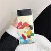 Жесткий прозрачный чехол для Samsung Galaxy Z Flip3 5G, задняя крышка, Z Flip 3, прозрачная оболочка, японский милый мультяшный аниме-бампер с изображением рыбки Поньо