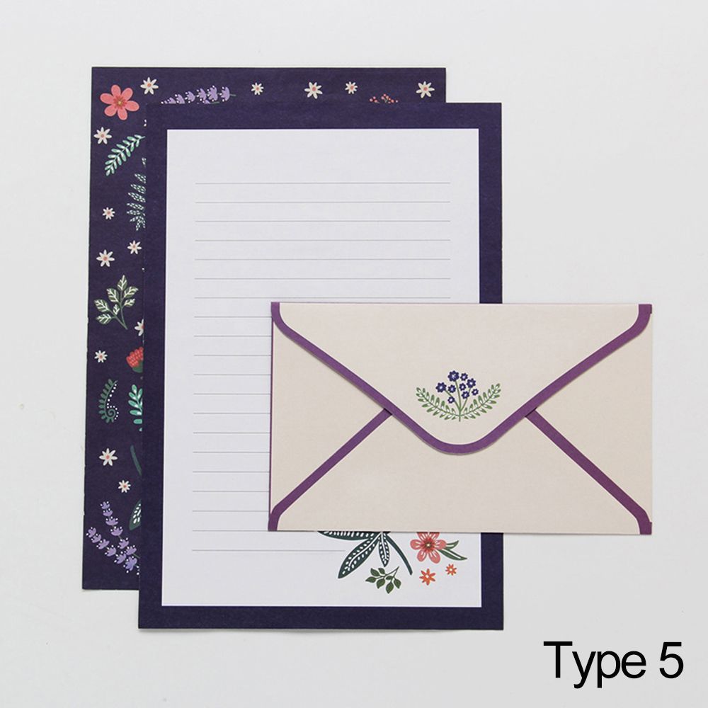 Printing Floral Pattern Variety Designs Writing Paper 6PCS Letter Stationery With Envelopes 3PCS