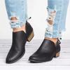 European and American Fashion Short Boots Women's 2024 Spring and Autumn Thick Heel Pointed Casual Women's Shoes Large 35-43