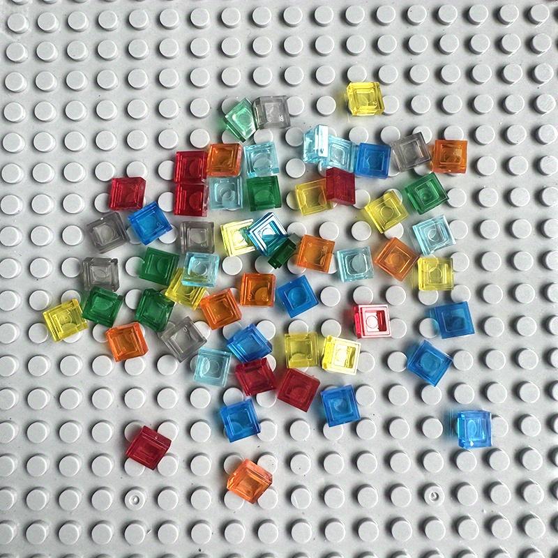 200 ШТ. 1x1 Прозрачные Цветные Плоские Детали Строительные Блоки DIY Образовательные Творческие Детали Игрушка для Детей 3070
