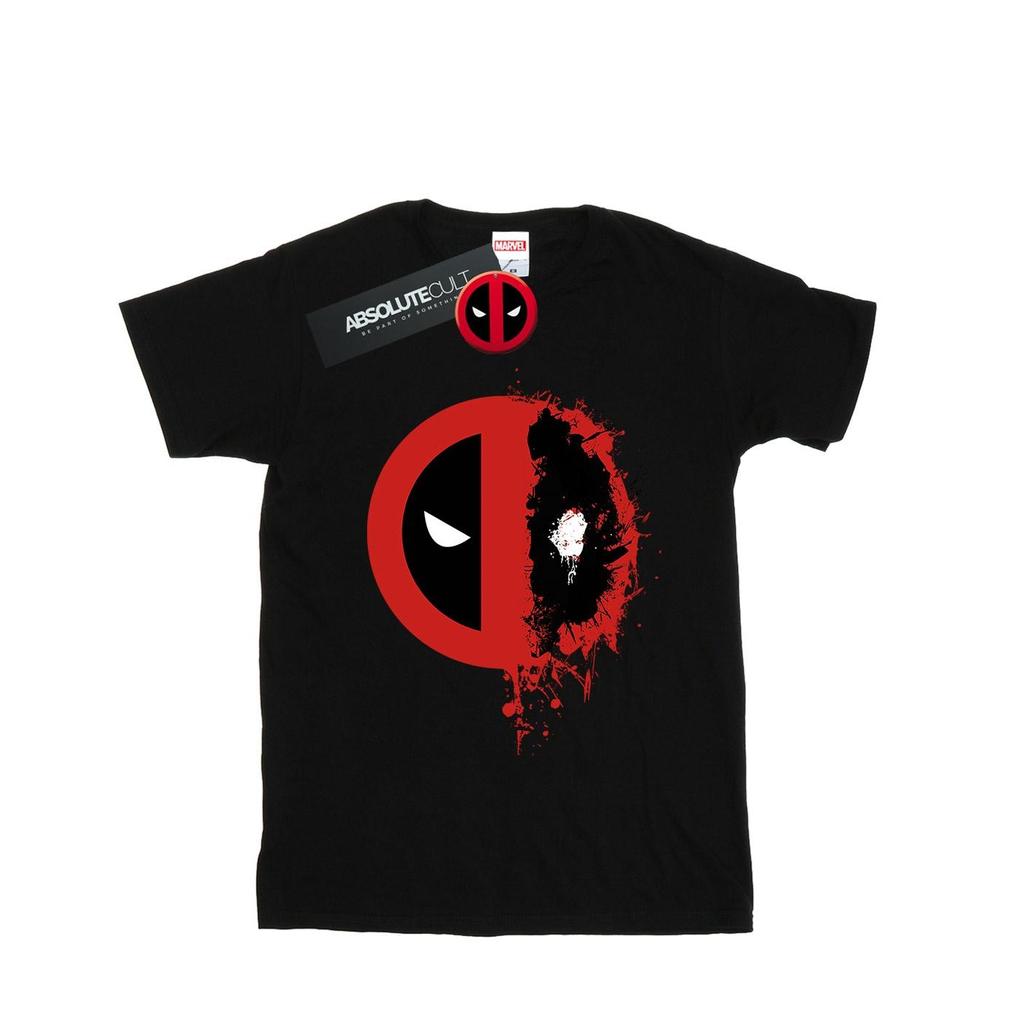 Marvel Mens Deadpool Split Splat Logo T-Shirt