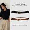 Women's Thin Retro Leather Belt: Simple Korean Style, Trendy Harajuku Fashion for Female Students and Commuters