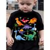 Kids Luminous Cartoon Dinosaur Space T-shirt 2-7 Years 100% Cotton Baby Boys Tees Summer New Short Sleeve Tops Dropshipping