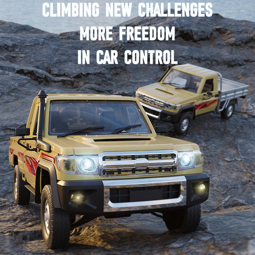 Remote Control Car, 2.4GHz Electric Vehicle with LED Lights, 1:14 Scale Rechargeable Pickup Truck