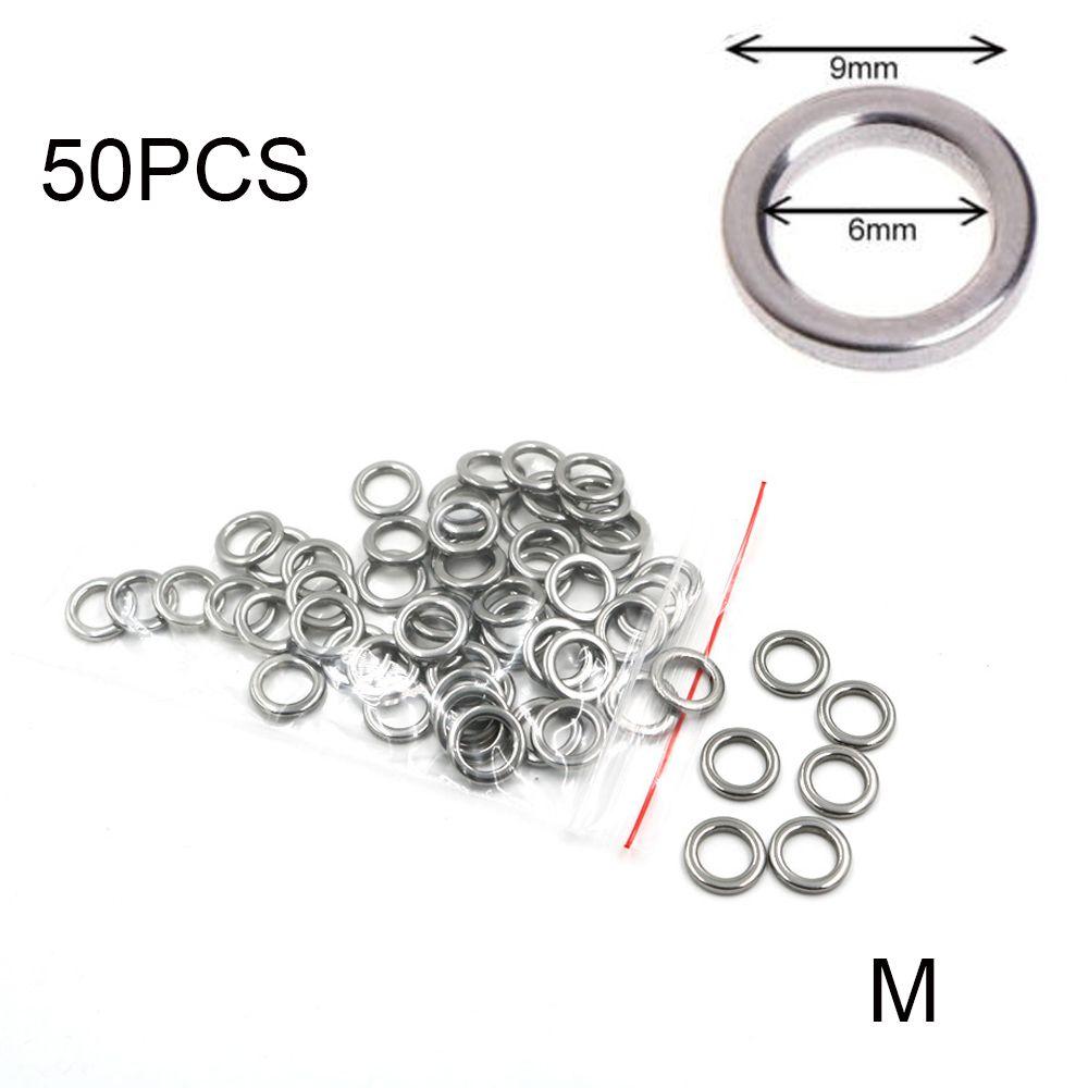 50 шт. высококачественные прочные рыболовные разъемные кольца из нержавеющей стали для рыбалки с поворотным креплением