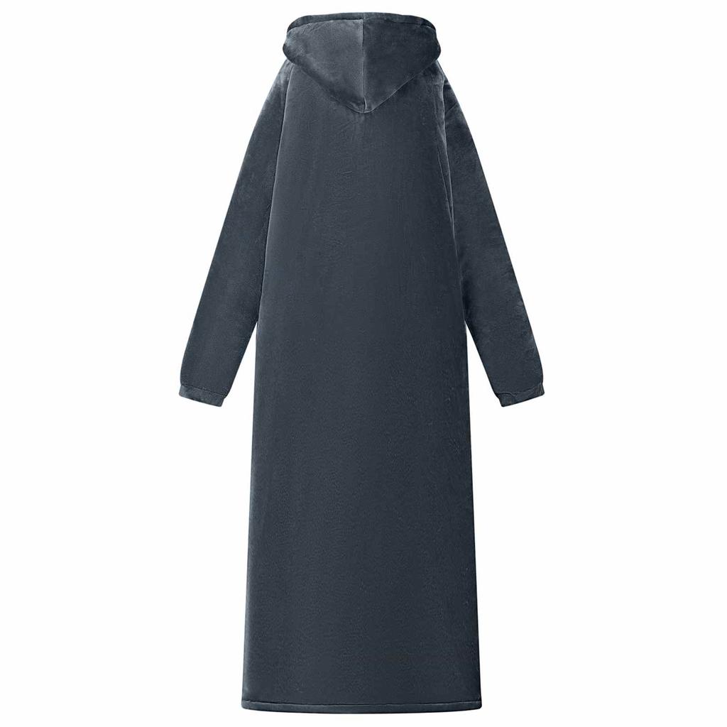 Navy Blue Oversized Blanket Hoodie L Fleece and Flannel