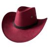 Men's Classic Cowboy Hat Western Cowboy Hat Outdoor Sun Hat Adjustable Drawstring Felt Hat