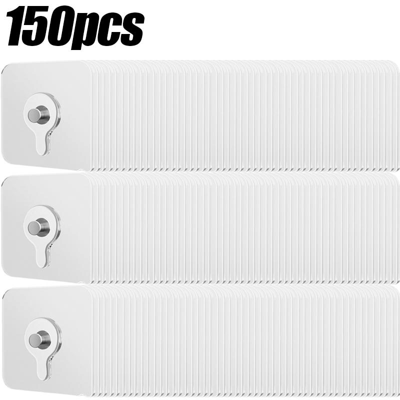 10/150x Прозрачные настенные крючки-наклейки Без сверления Без гвоздей Самоклеящиеся Крючки-вешалки для фоторамки, часов, винтов Держатели Органайзеры