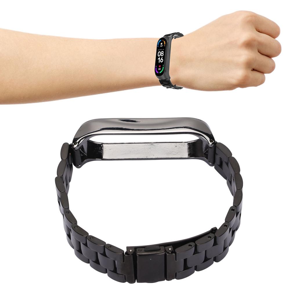 Smartwatch Wrist Band Strap Stainless Steel Anti Lost with Double   Folding Buckle for   Band 6