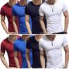 Erkaklar uchun Slim Fit qisqa yengli V-bo'yinli futbolka, kundalik yozgi klassik asosiy futbolka top