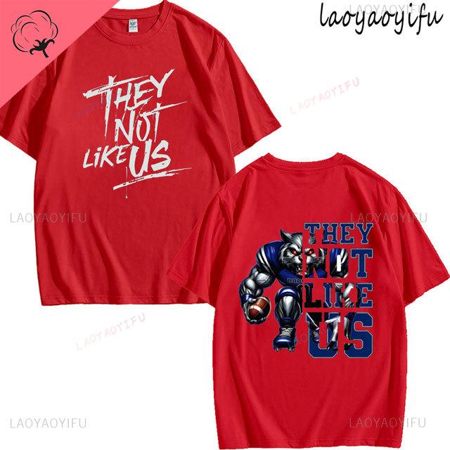 Футболка с принтом 'They Not Like Us' Мужская Женская Мода 100% Хлопок Короткий Рукав Круглый Вырез Дышащая Футболка Летние Повседневные Топы