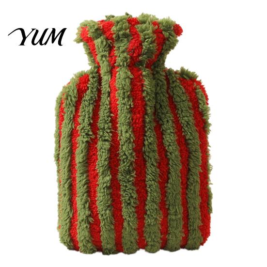 PVC Hot Water Bottle 500/1000/2000ML Christmas Bottle, Bag with Plush Cover, Xmas Long Lasting Heat Retention, Winter Warm for Hands & Feet Cover