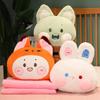 Каваи Корейская Кукла Кошка Дуду и Кролик Плюшевая Игрушка Грелка для Рук Лиса Мягкая Плюшевая Котенок Хлопок Диванная Подушка Подушка с Пледом