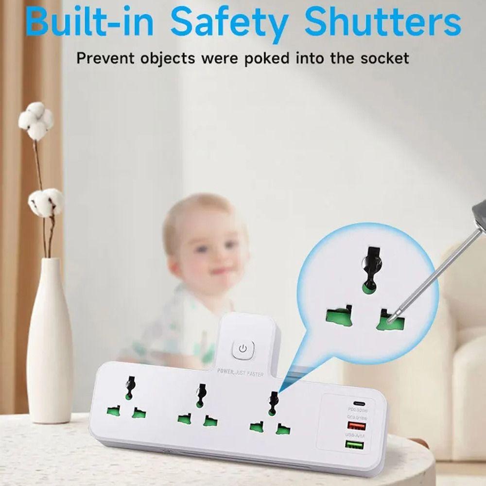 EU UK US Plug AC Outlet Power Strip Universal Plug-In Electrical Socket  Home Office