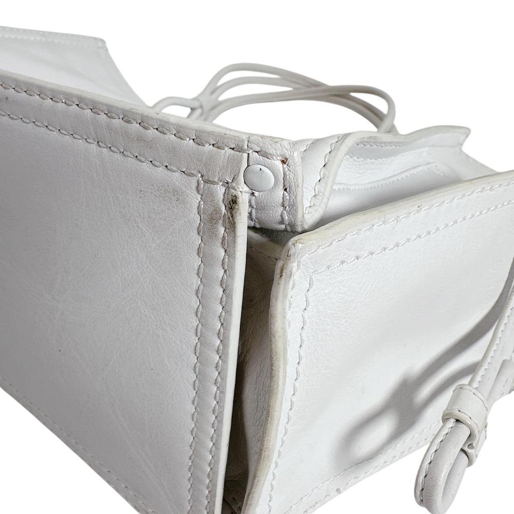 LOEWE Heritage Bag anagram Tote Bag One Shoulder Bag leather white Women Used