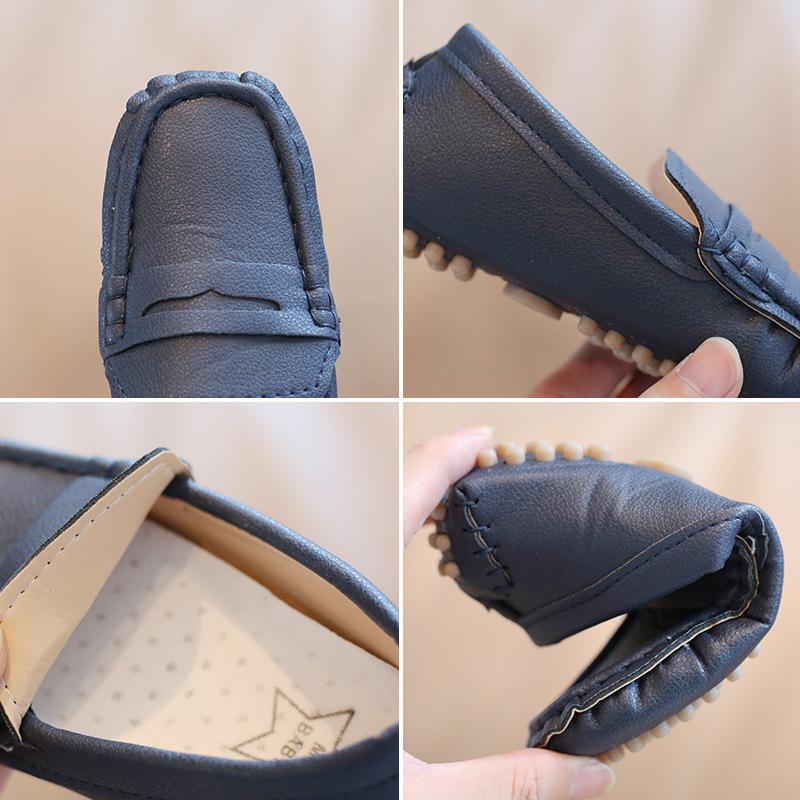 2024 Spring and Autumn British Style Soft Simple Solid Colour Breatheable Light Slip-on Non-slip Flat-Heel Casual Shoes for Boys