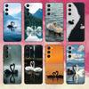 Чехол для телефона S-Swan12 для Samsung Galaxy A73, A72, A71, A70, A53, A52, A51, Другие Мягкий черный чехол