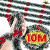 2/10м Рождественская Гирлянда из Лент с Бантами Зеленая Мишура Тростинка Сосновые Гирлянды DIY Украшение на Елку Подвесной Венок Декор для Вечеринки