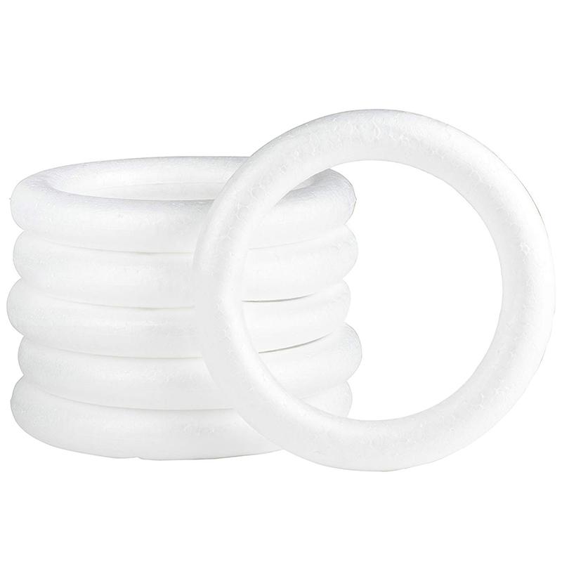 White Round Polystyrene Foam Ring For Christmas Crafts Diy Handmade Wreath Wedding Holidays Home Party Decoration