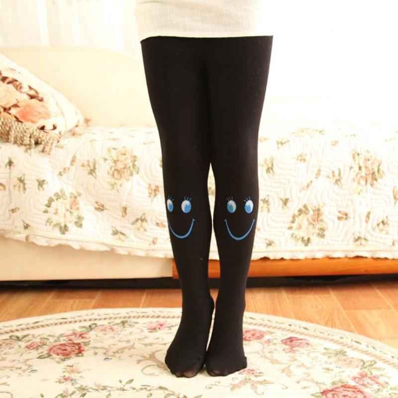 1 шт. осенние бархатные детские колготки со смайликами для девочек 3-8 лет