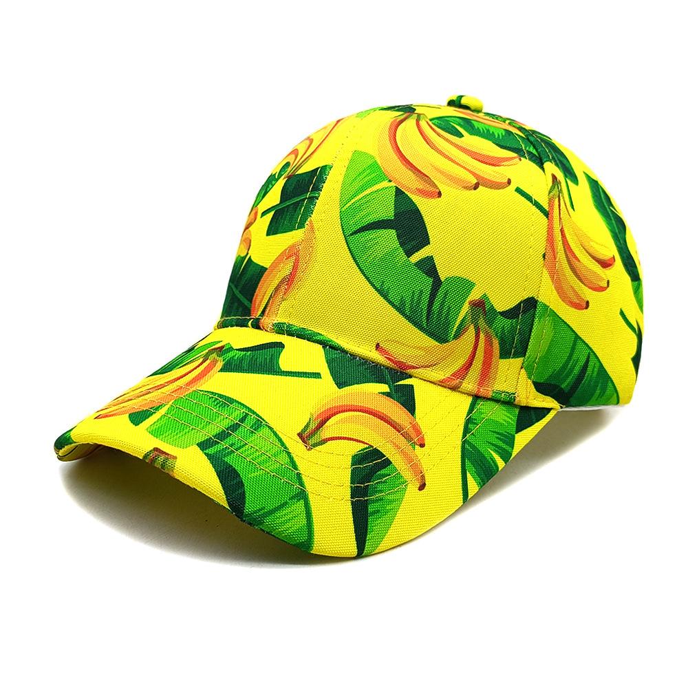 Spring/Summer Fashion Fruit Print Baseball Hat Soft Top Banana Duck Tongue Hat Unisex Pop Avocado Sunshade Duck Cap