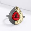 Кольцо European Retro Chic Oval MS Ruby Black and Gold в двух тонах