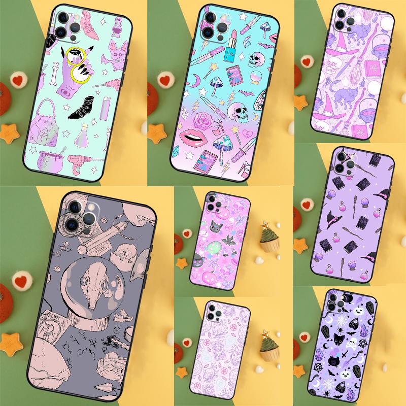 Пастельный Гот Ведьминский Чехол Для iPhone 11 12 13 14 16 15 Pro Max Mini XS Max X XR SE2 7 8 14 16 15 Plus Чехол для Телефона