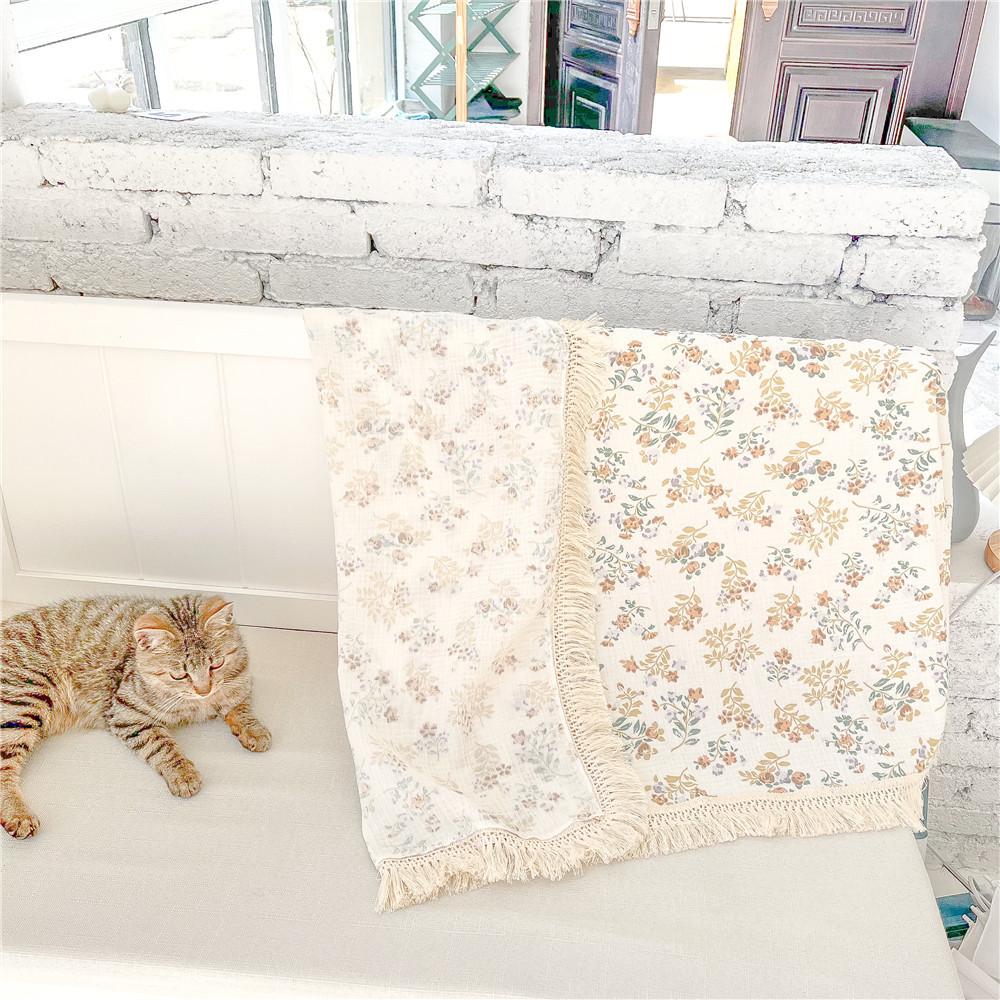 Муслиновые детские одеяла с кисточками, хлопковая пеленка для новорожденных, одеяло для получения подарка для новорожденных, постельное белье для детской коляски 100*120 см