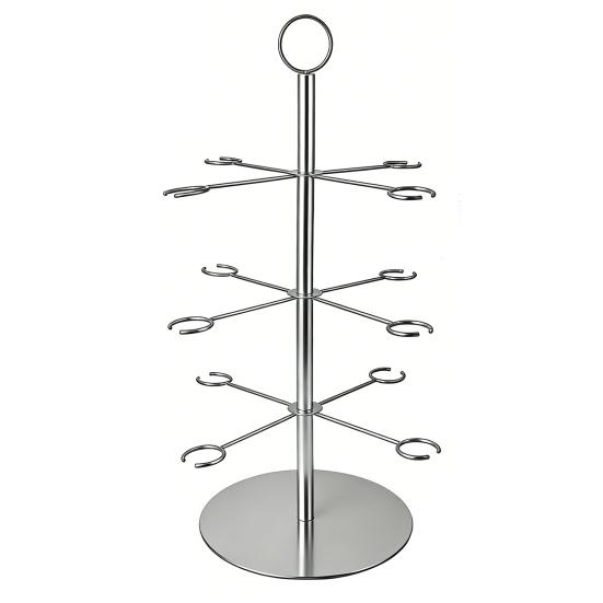 Champagne Tower 3 Tier 12 Brackets Cocktail Tree Stand Metal Wine Glass Display Holder Party Bar Wedding Cocktails Martini Margarita Wine Drinks Stand