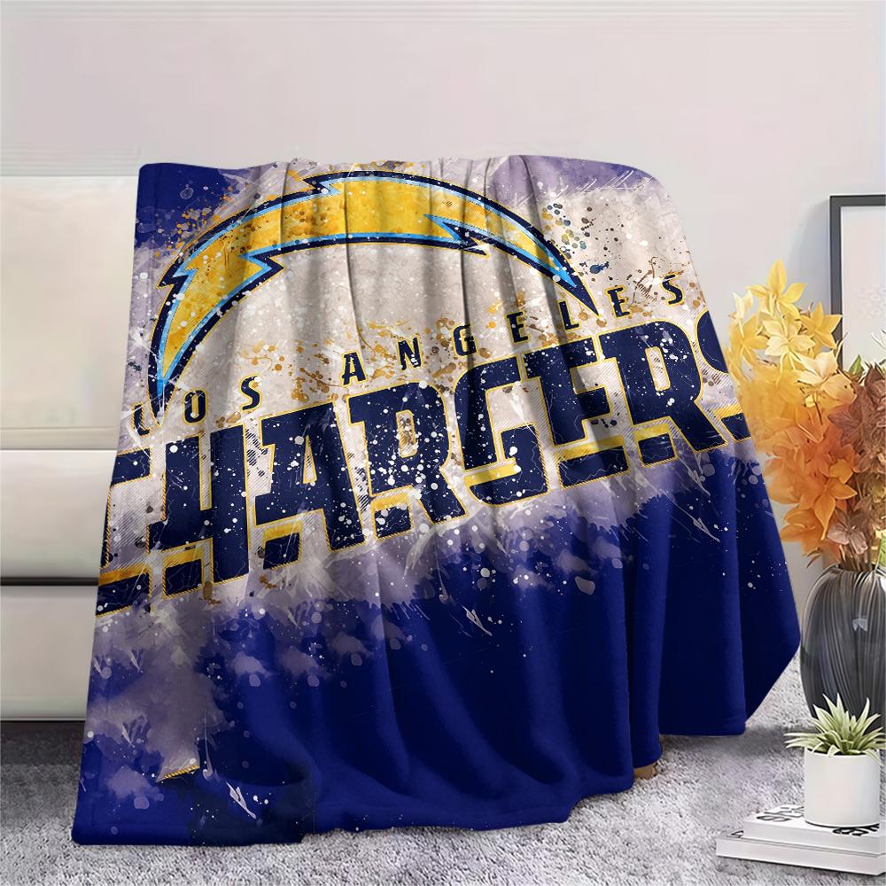 Los Angeles Chargers Print Flannel Blanket, High quality Comfortable for All Seasons, Home Decor, Warmth and Comfort