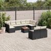 VidaXL Garden Lounge Set 10 Pcs with Cushions Black Wicker 3224271