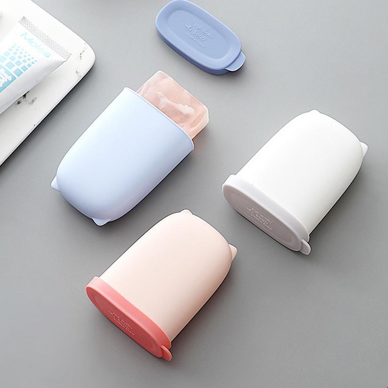 Soap Dish For Shower Small Waterproof Soap Holder With Silicone Cover Sealed Multifunctional Portable Soap Box