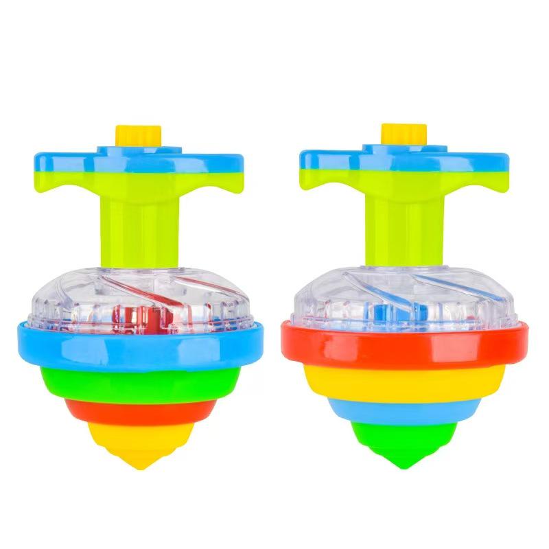 Children's Light-Up Musical Rotating UFO Toy with Cartoon Features