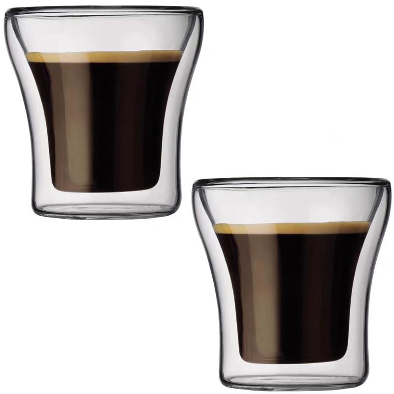 100/200/250 мл простая двухслойная стеклянная чашка, устойчивая к нагреванию и холоду, не допускающая ожогов, кофейная кружка для молока, бренди, вина, аксессуары для кафе