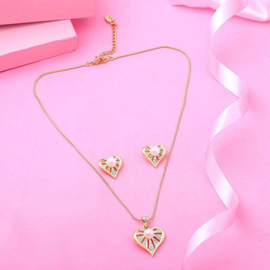 Estele Специальное предложение ко Дню святого Валентина - стильное женское колье в форме сердца с блаженным жемчугом, позолоченное и посеребренное