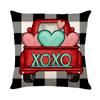 Valentine's Day Throw Pillow Linen Letter Plaid Printed Living Room Sofa Pillow Cover Cushion Cover