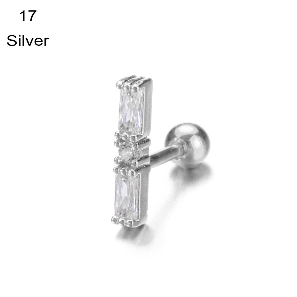 Серьги-гвоздики Helix Tragus Star Moon Heart CZ Пирсинг ушей Серебряные золотые украшения для тела