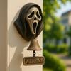 German Shepherd Welcome Bell Wall-Mounted Screaming Ghost Door Bell Retro Dog Door Bell with Welcome Sign for Front Porch Garden Door